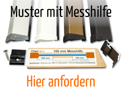 Flügelabdeckprofil Muster mit Messhilfe