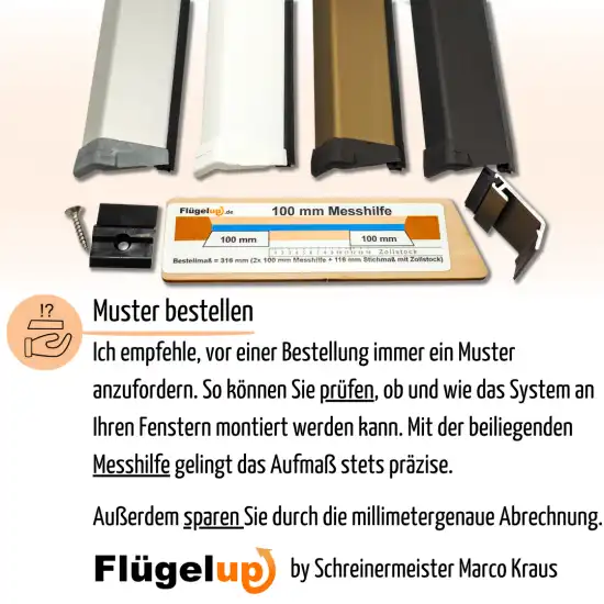 Flügelup XS - Flügelabdeckprofil für schmale Falztiefen